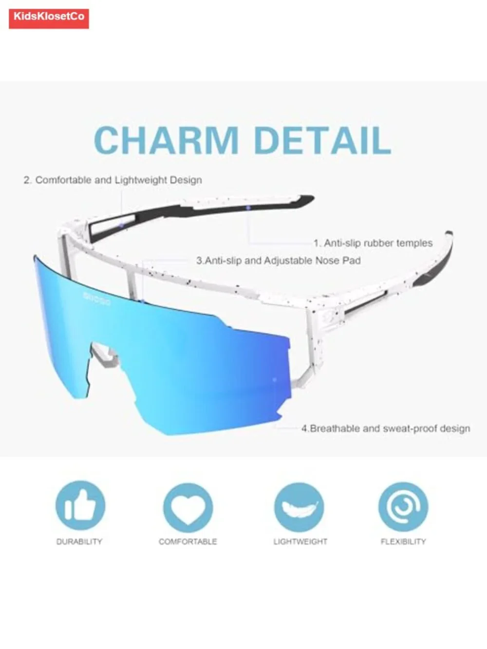 Kids Polarized Sunglasses UV Protection Sports Sunglasses Lightweight TR90